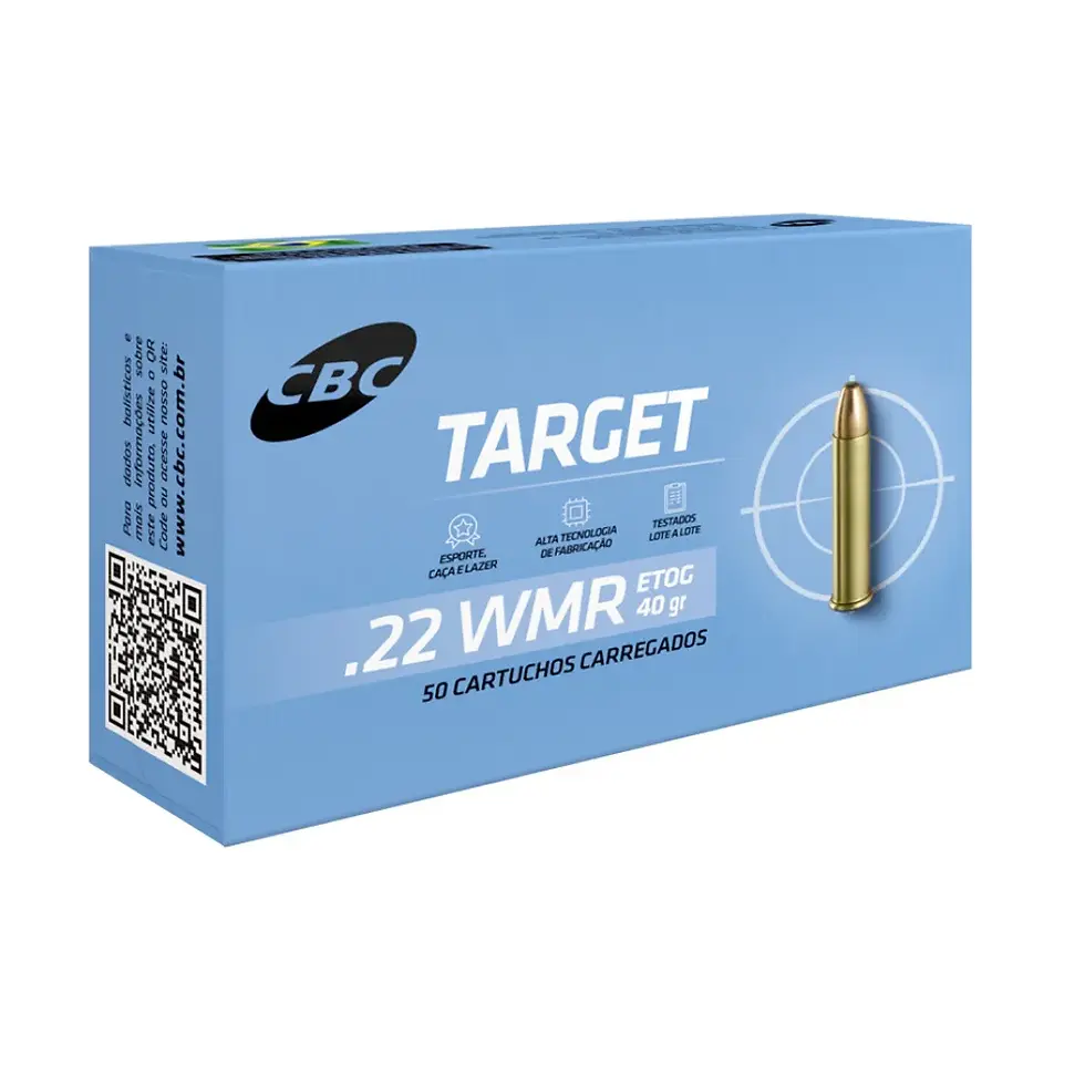 Miniatura: COMBO COM 10 CAIXAS MUN CBC 22WMR (MAGNUM) TARGET