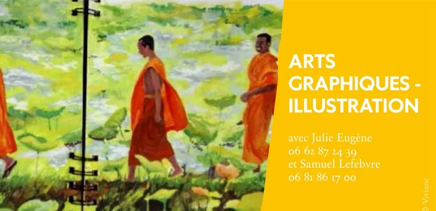 Cours arts graphiques illustration avec Julie et Samuel