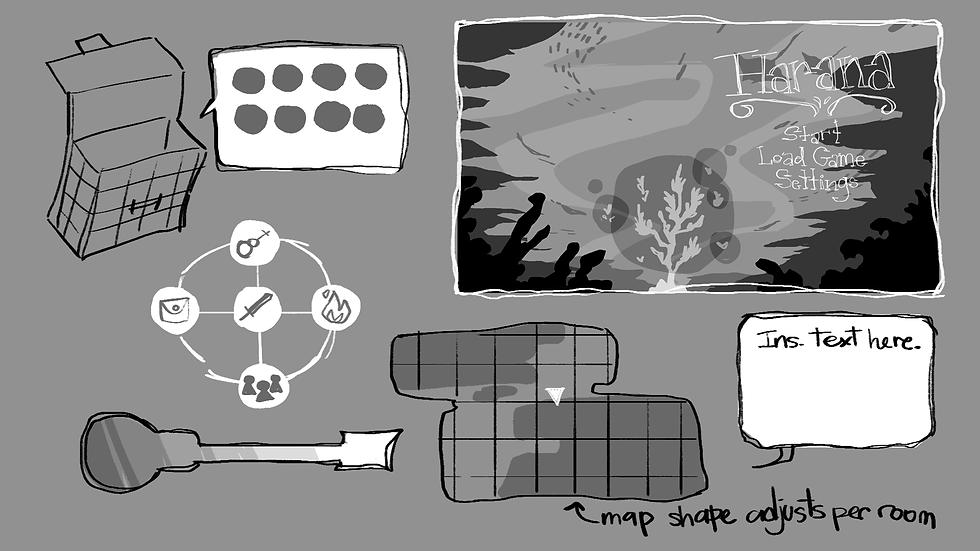 "Harana" UI Sketches Pg.1