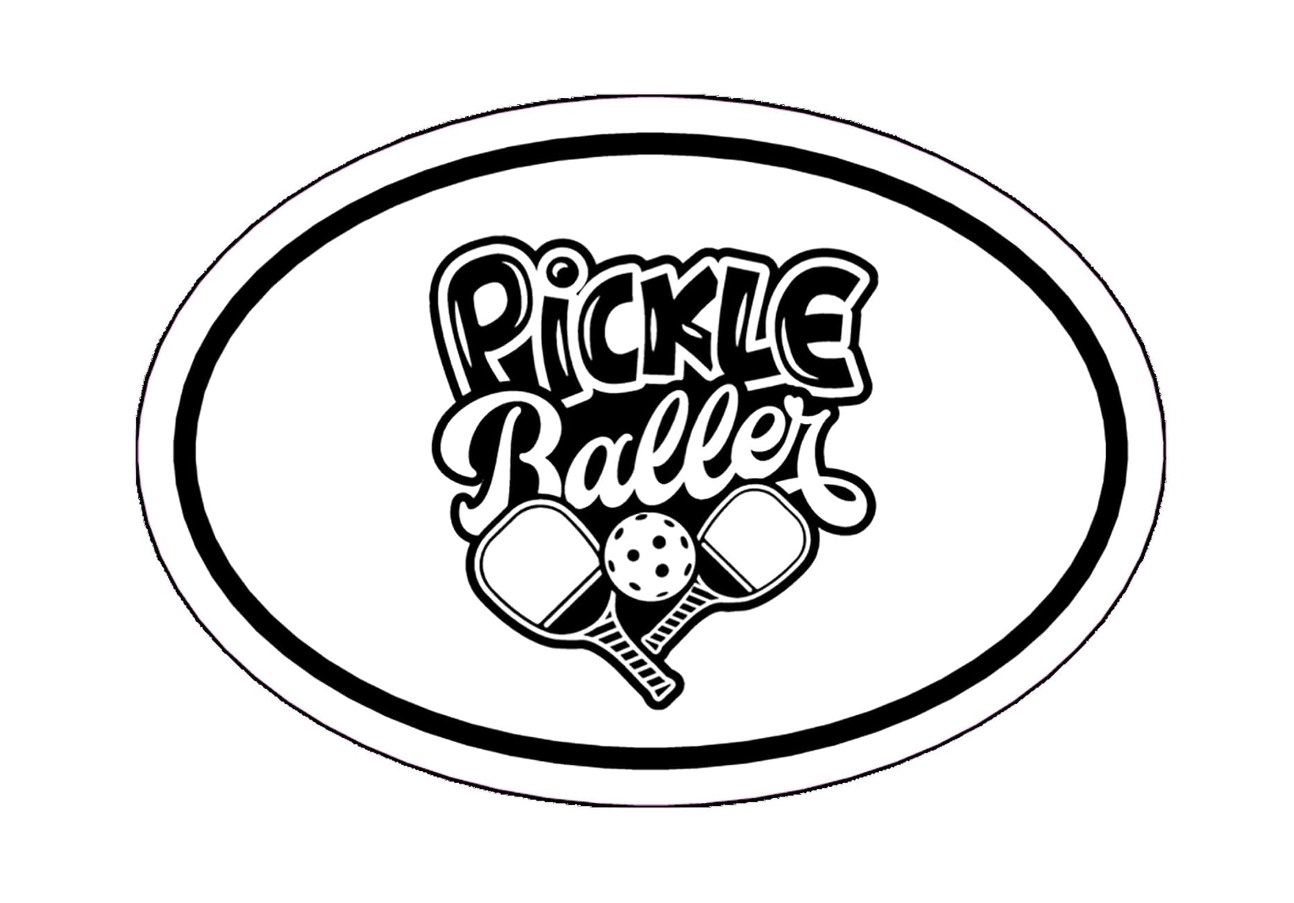 Oval Pickleballer Vinyl Decal
