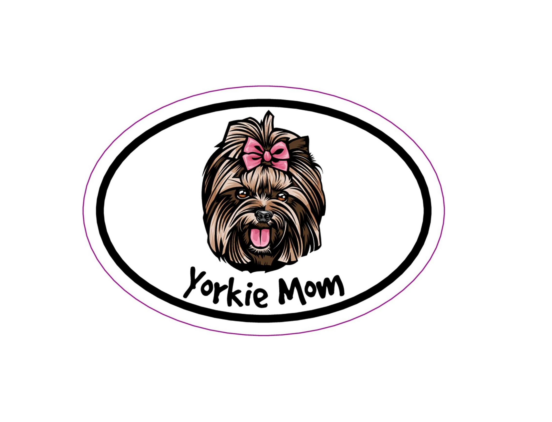 Oval Yorkie Mom Magnet