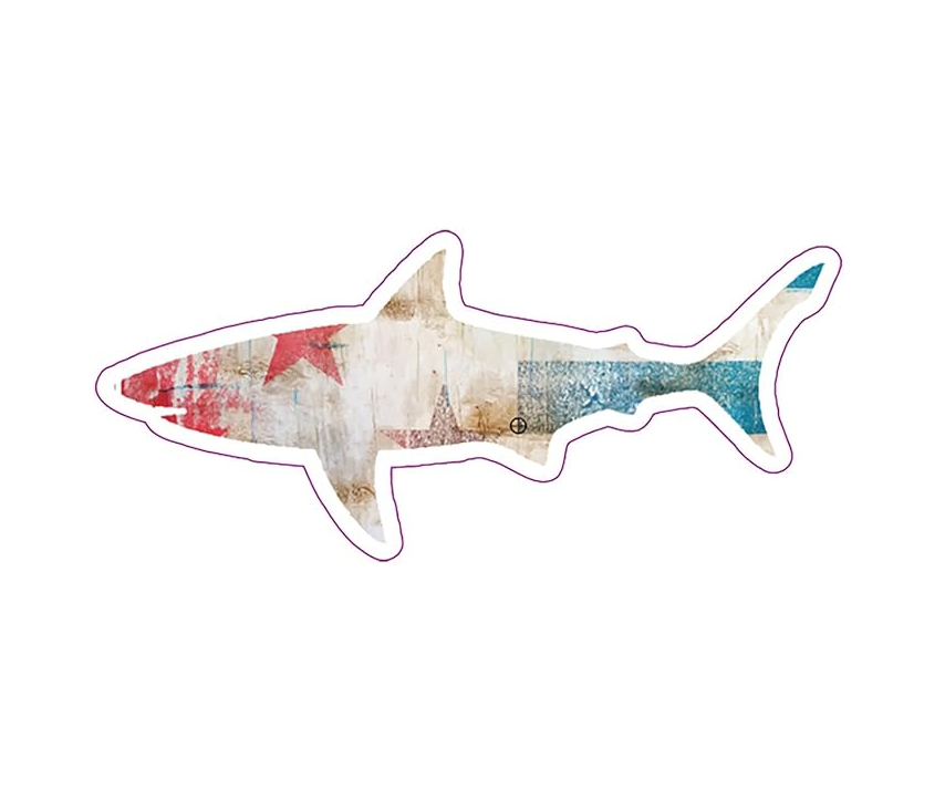 Shark Distressed Flag Vinyl Decal