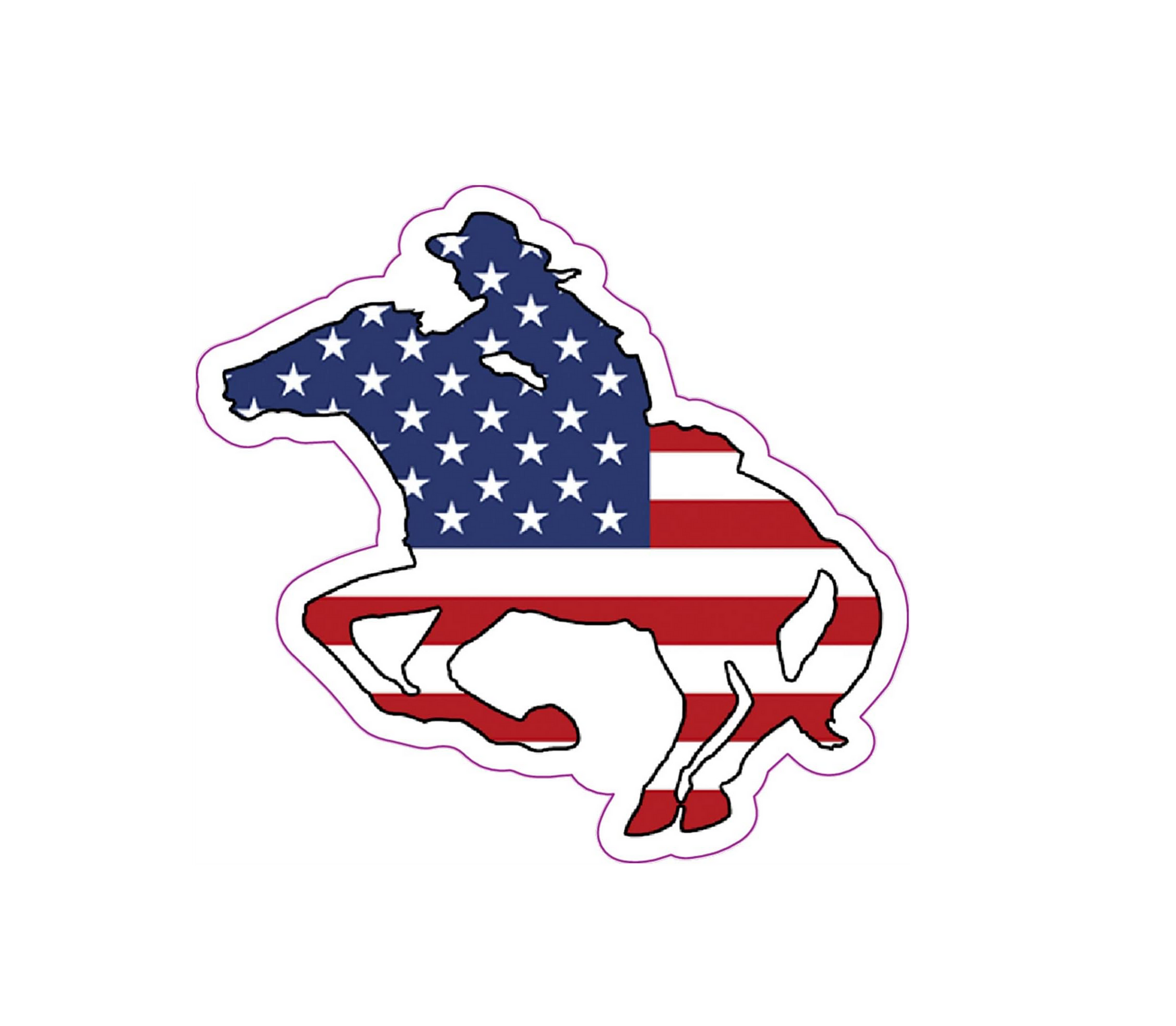 American Flag Cowgirl Vinyl Decal