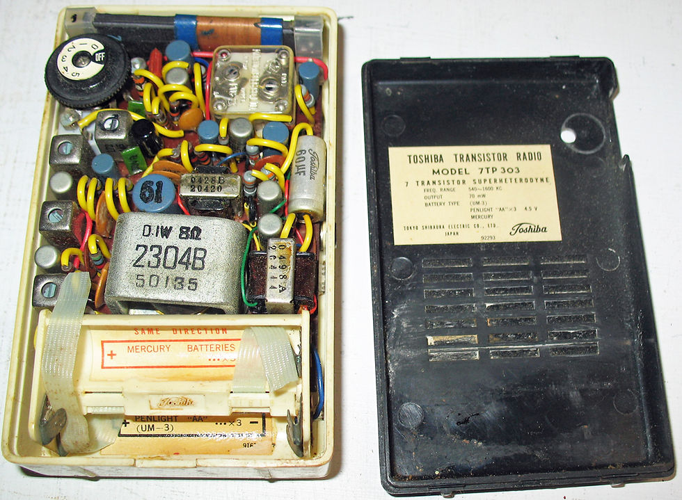 Thumbnail: Toshiba 7TP-303 7 transistor AM radio. Japanese, ca 1961.