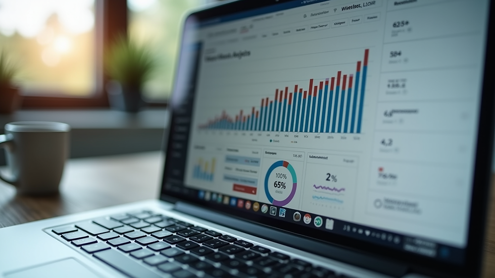 Close-up view of a social media analytics dashboard on a laptop
