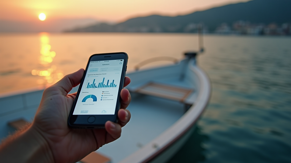 Eye-level view of a smartphone displaying social media analytics in Bodrum
