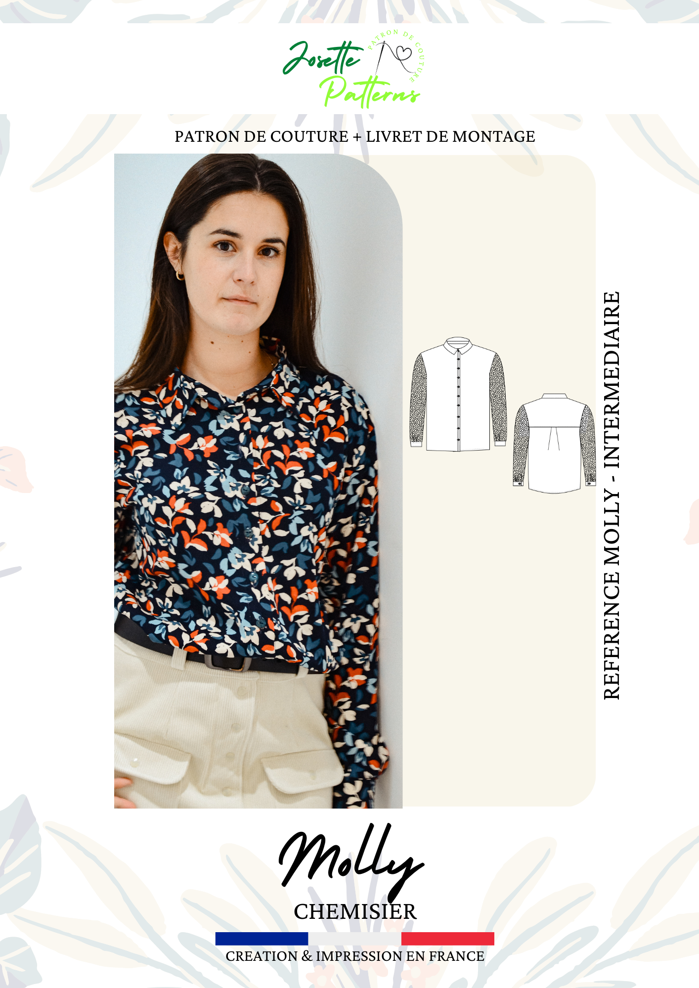 Patron couture PDF Molly, chemise fluide