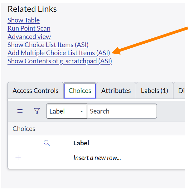 Add Multiple Choice List