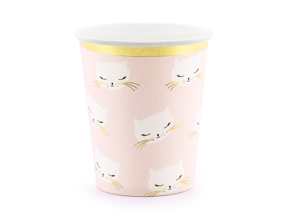 Papieren bekers kattenprint