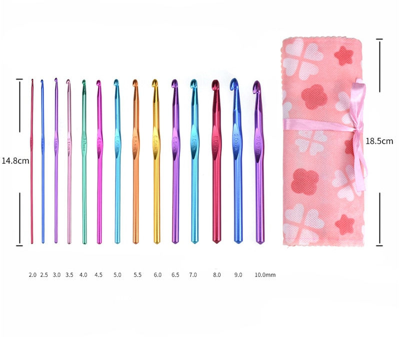Thumbnail: 14 Styles Set Crochet Hook Set With Yarn Knitting Needles