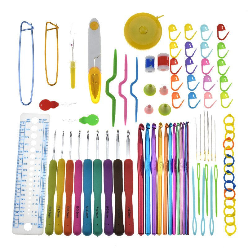Thumbnail: 14 Styles Set Crochet Hook Set With Yarn Knitting Needles