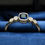 Thumbnail: Sterling cushion cut Lab Created Blue Sapphire ring with diamonds 