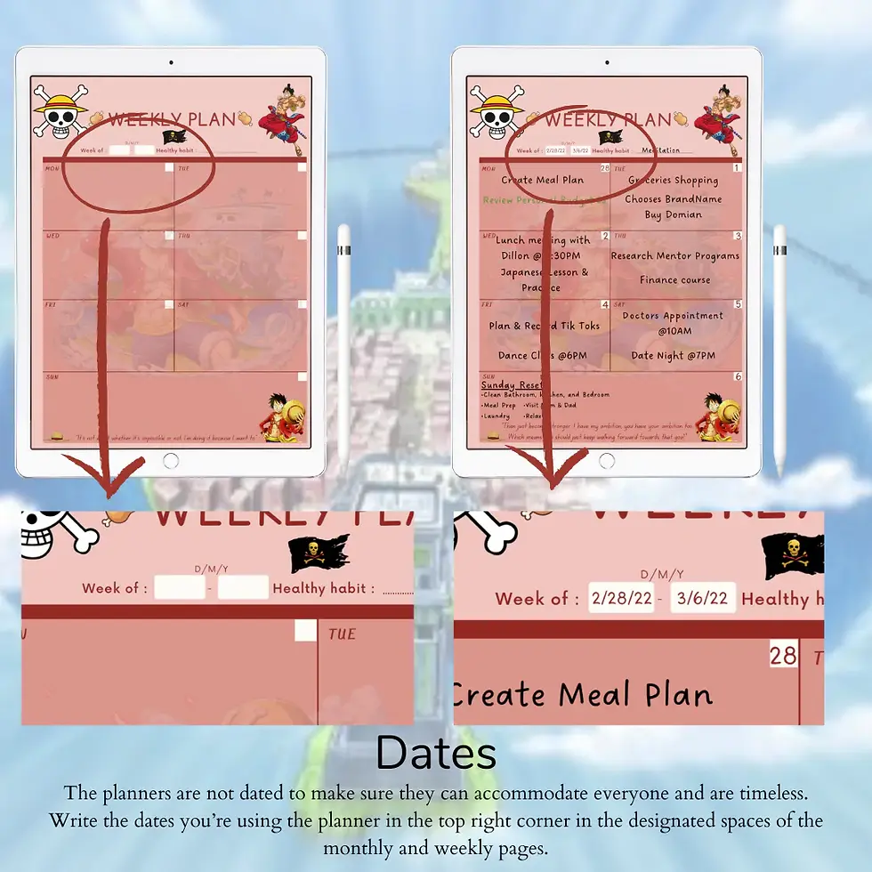 Thumbnail: ONE-PIECE WEEKLY DIGITAL PLANNER