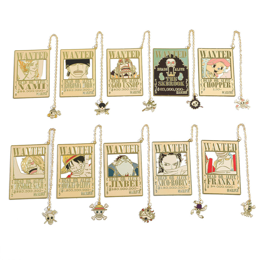 One Piece Wanted Stainless Steel Reading Bookmark