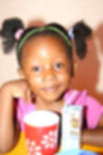 Little girl with drinks