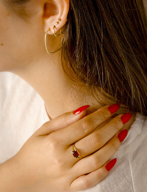 תמונה ממוזערת: עגילי  חישוק- קו מינימליסטים 