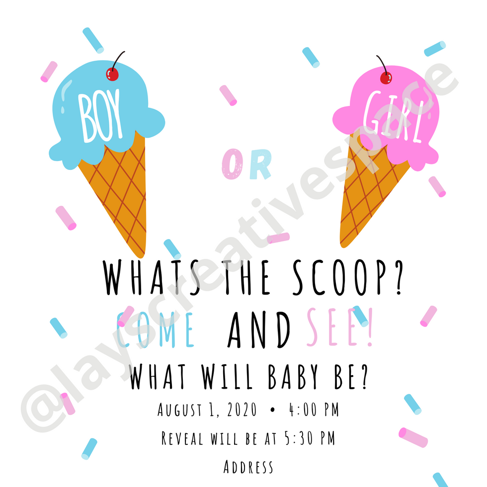 Pink and Blue Gender Reveal Invitation