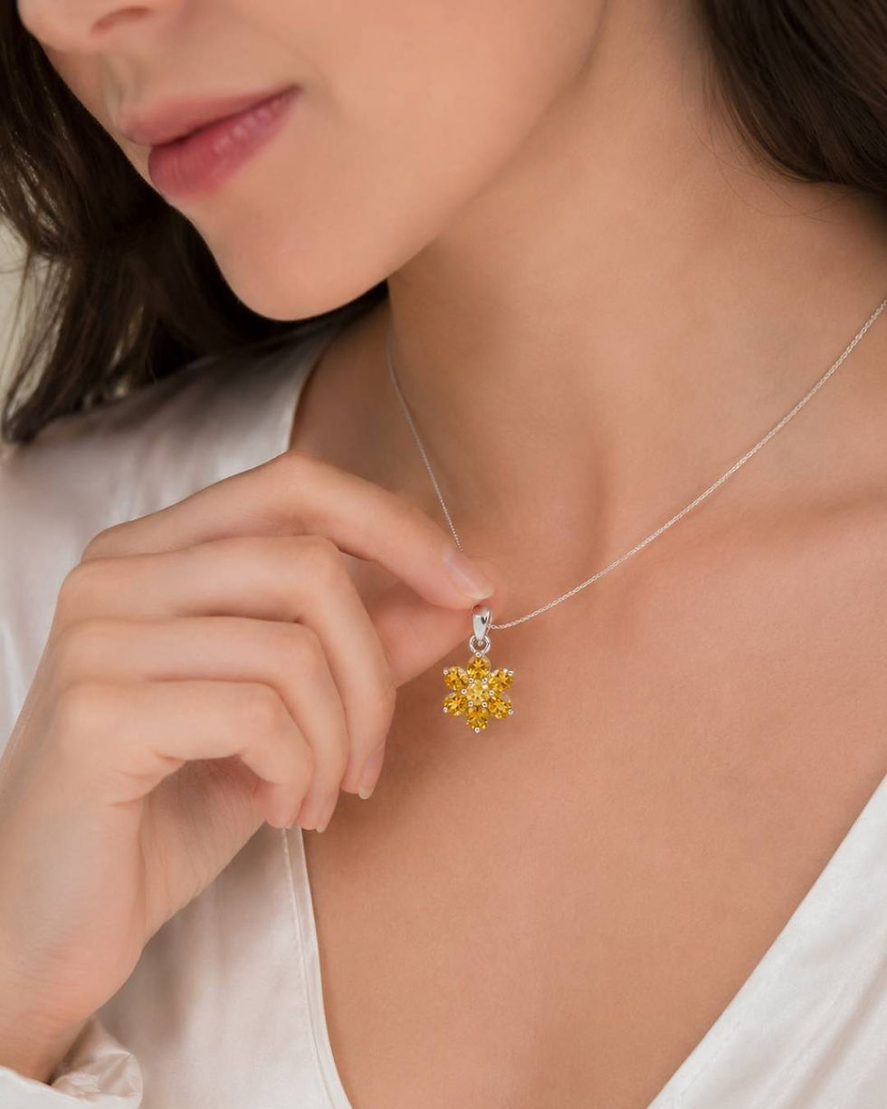 Thumbnail: citrine pendant in silver