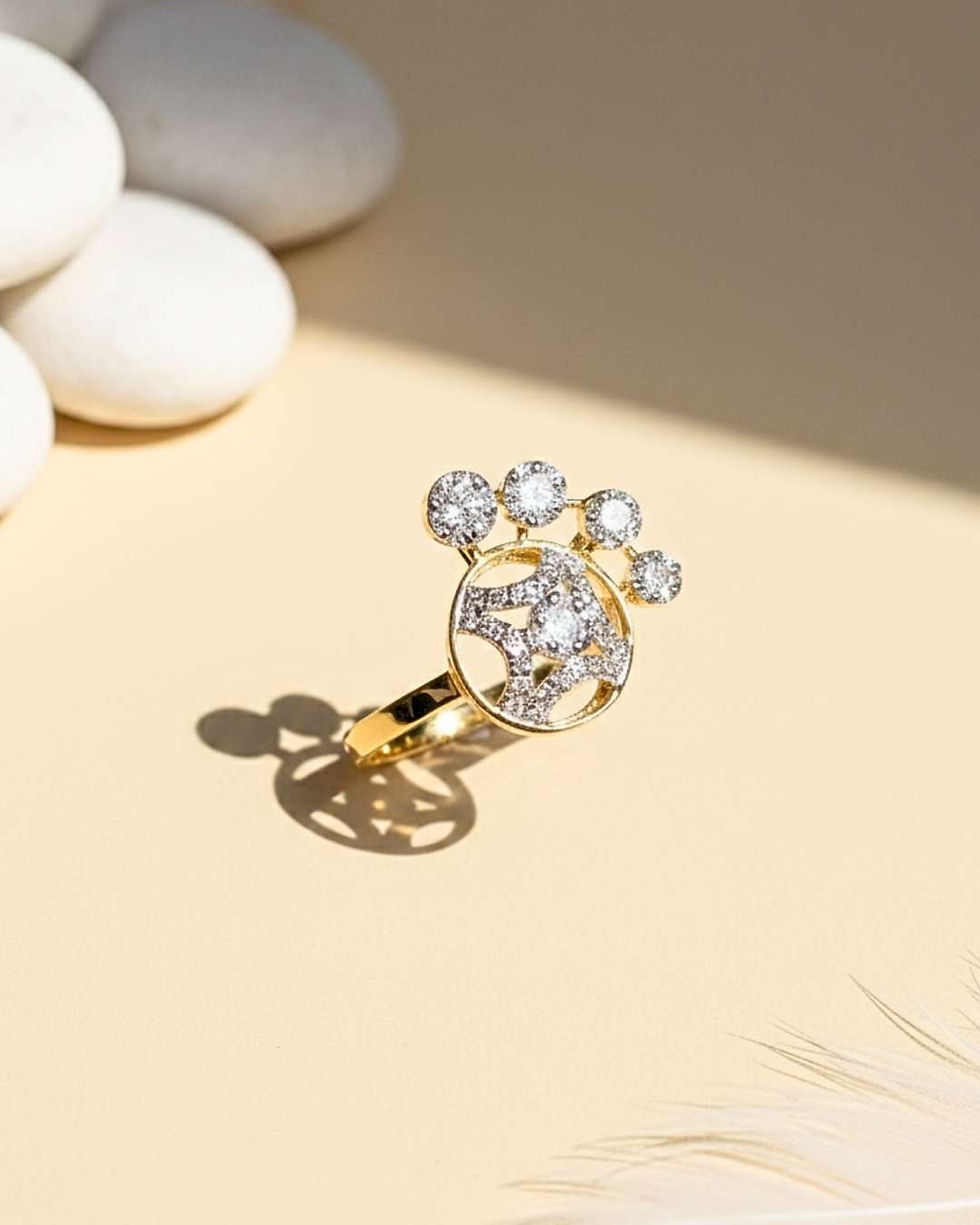 18k solid gold cocktail diamond ring