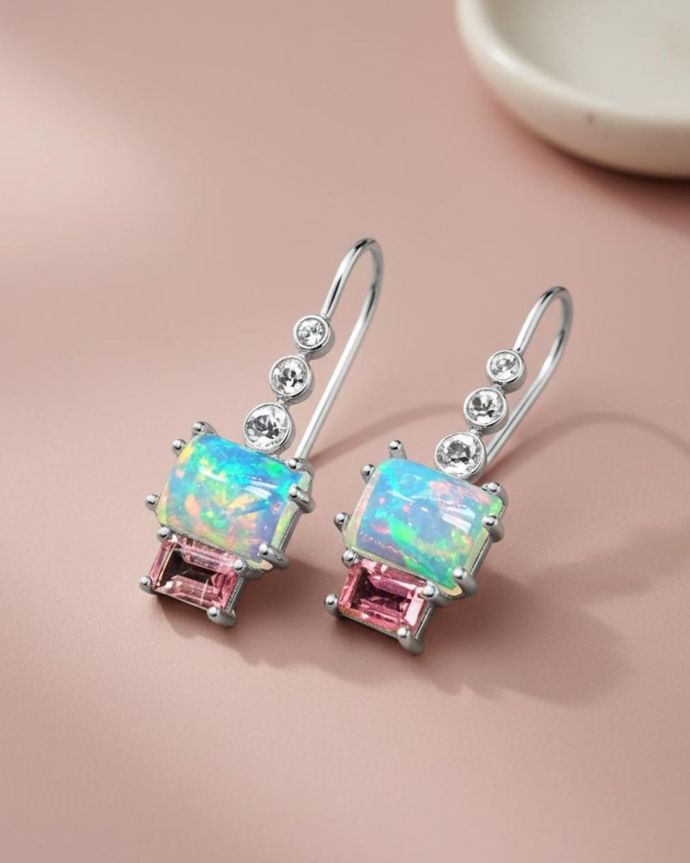 Thumbnail: colorful gemstone drop earrings for special occasions