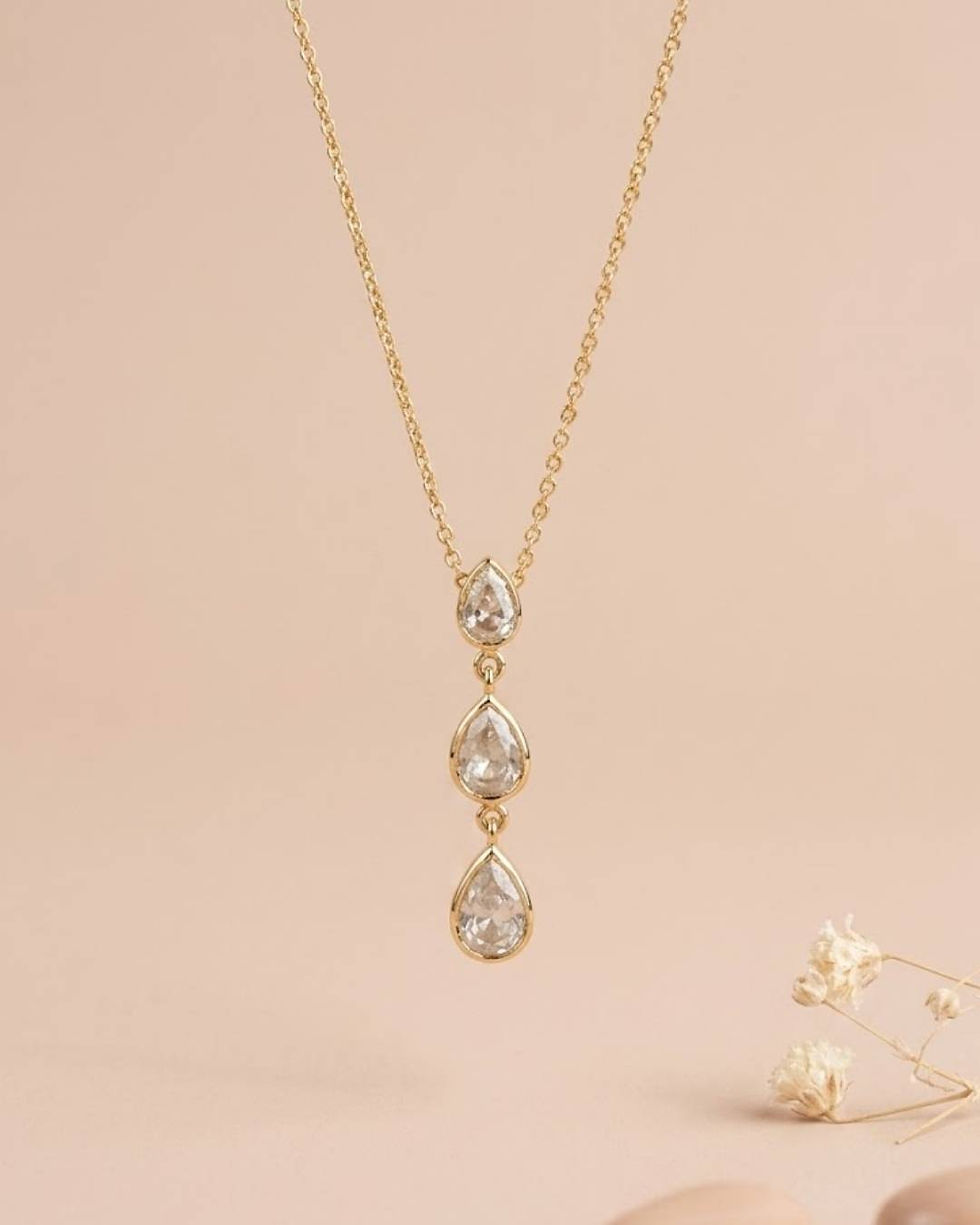 Thumbnail: bridal diamond necklace gold