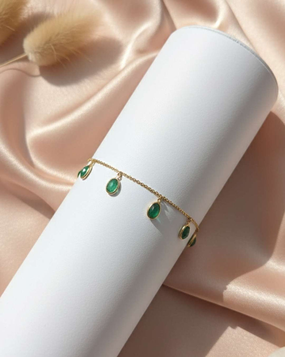 Thumbnail: emerald station bracelet gold