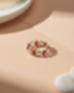 ruby moonstone gold stacking ring