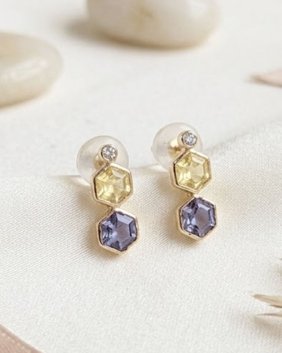 multi sapphire stud earrings
