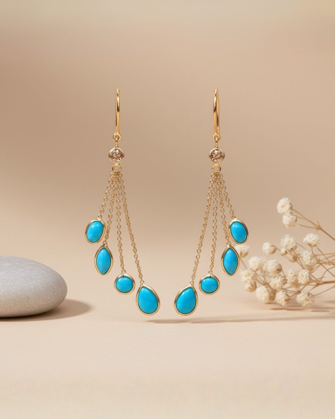 December birthstone turquoise earrings fine gold jewelry