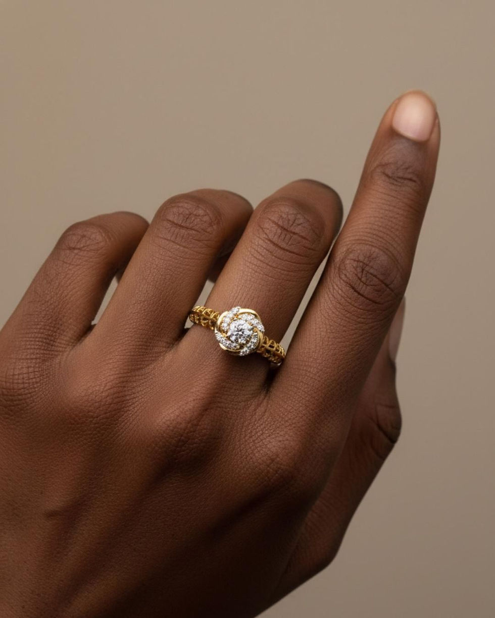 Thumbnail: simple rose diamond ring gold