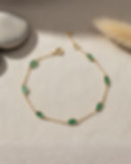 Fine gold bracelet for women with natural emerald stones