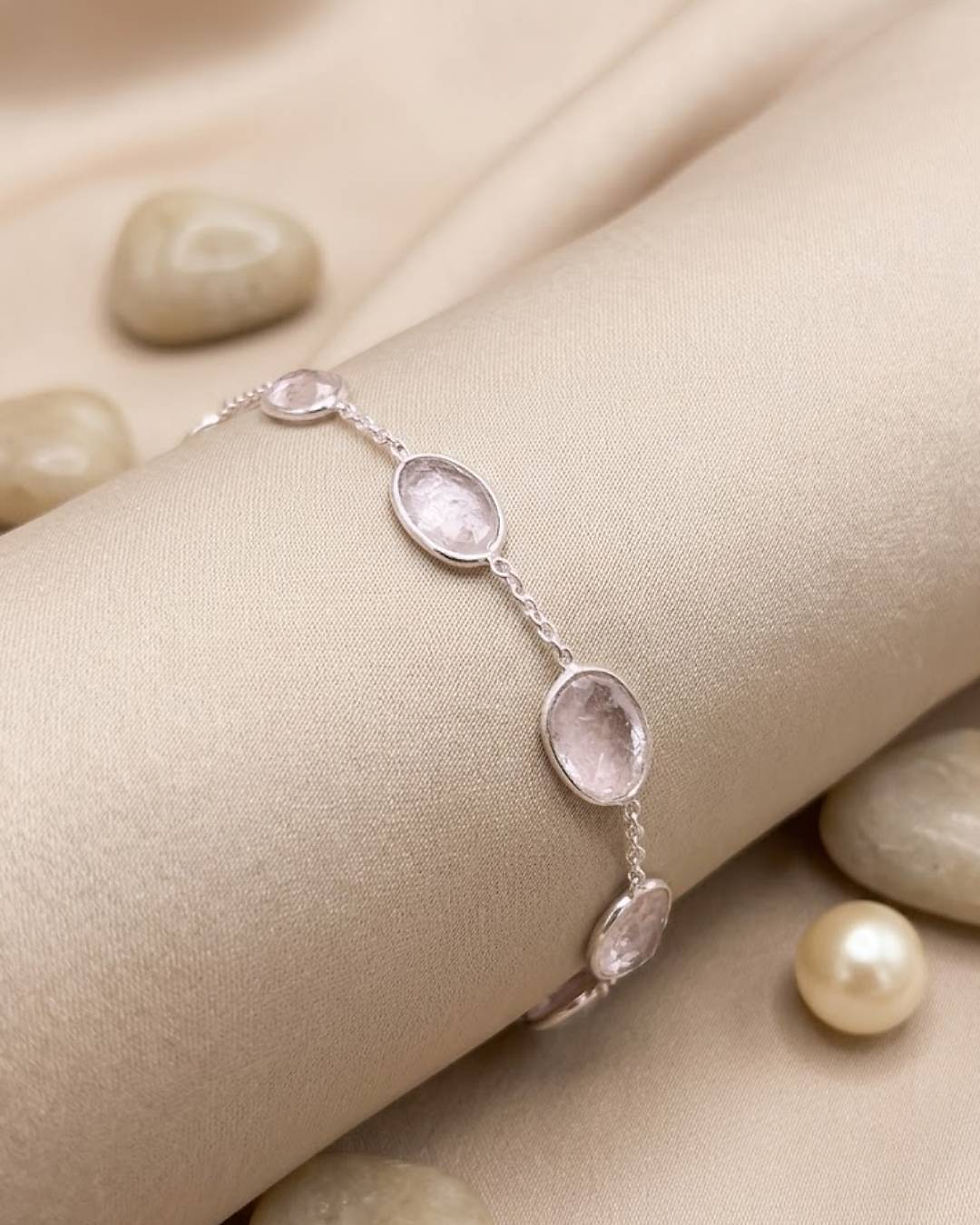 Thumbnail: everyday morganite bracelet in sterling silver