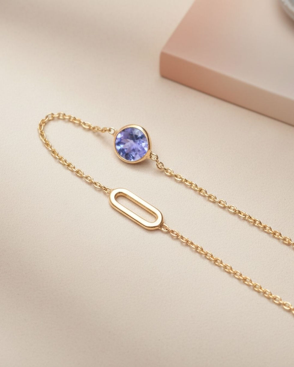 Thumbnail: Elegant gemstone station necklace gift for her or mom