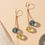 Thumbnail: Gemstone dangler earrings for women lightweight statement jewelry