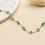 Thumbnail: Dainty emerald bracelet adjustable gold gemstone chain