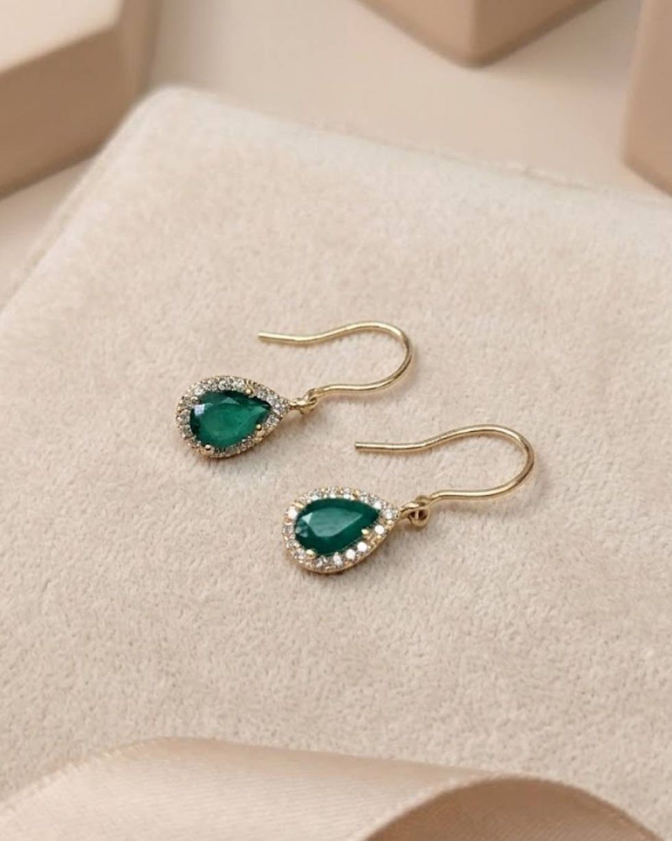 Thumbnail: bridal emerald earrings
