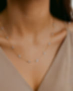 Dainty gemstone layering necklace fine gold jewelry