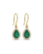 emerald drop earrings gold