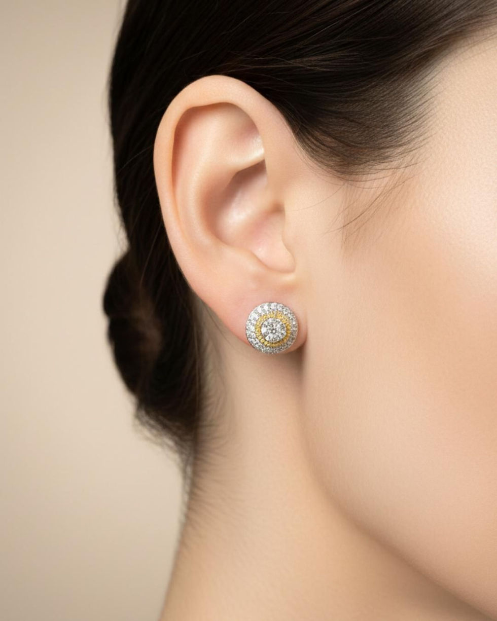Thumbnail: minimal diamond stud earrings gold