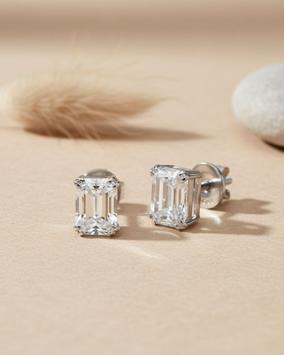 Sustainable lab-created diamond stud earrings