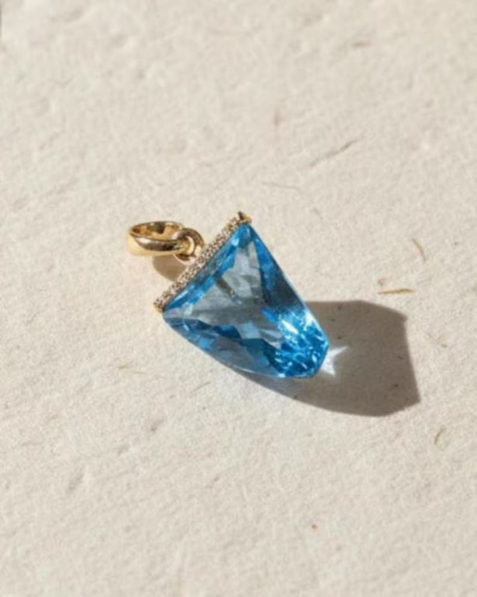 Thumbnail: gemstone gold pendant with diamond accents