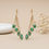 Thumbnail: Handmade emerald gemstone earrings delicate design