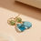 Thumbnail: Two stone dangle earrings statement gemstone jewelry