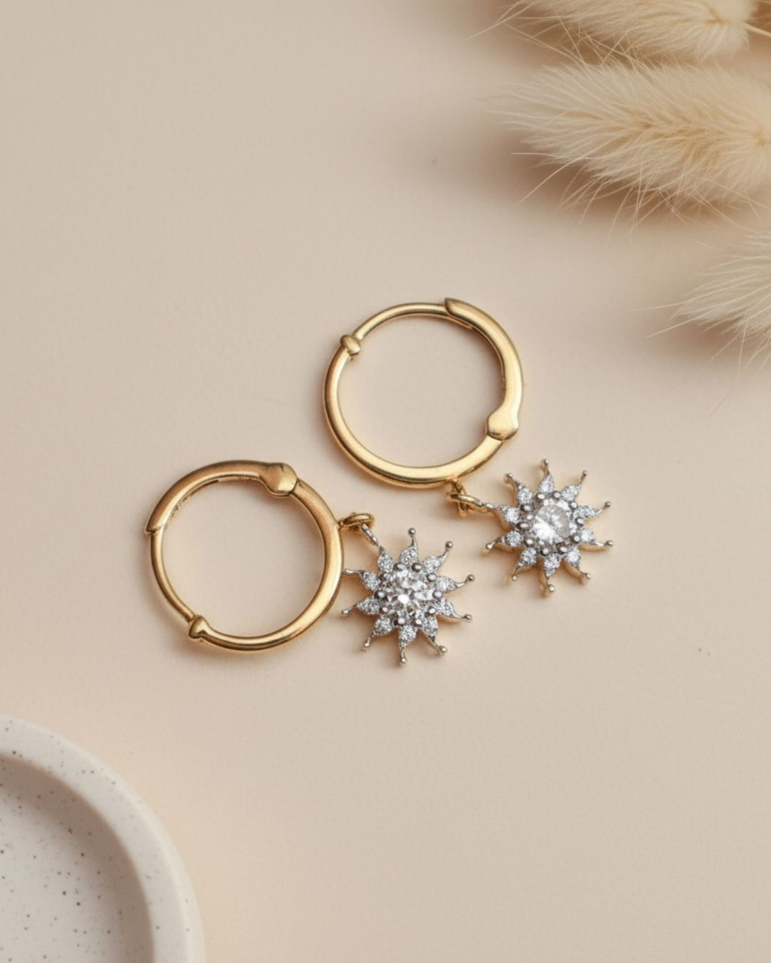 Lab grown diamond hoop earrings in 9k and 14k solid gold