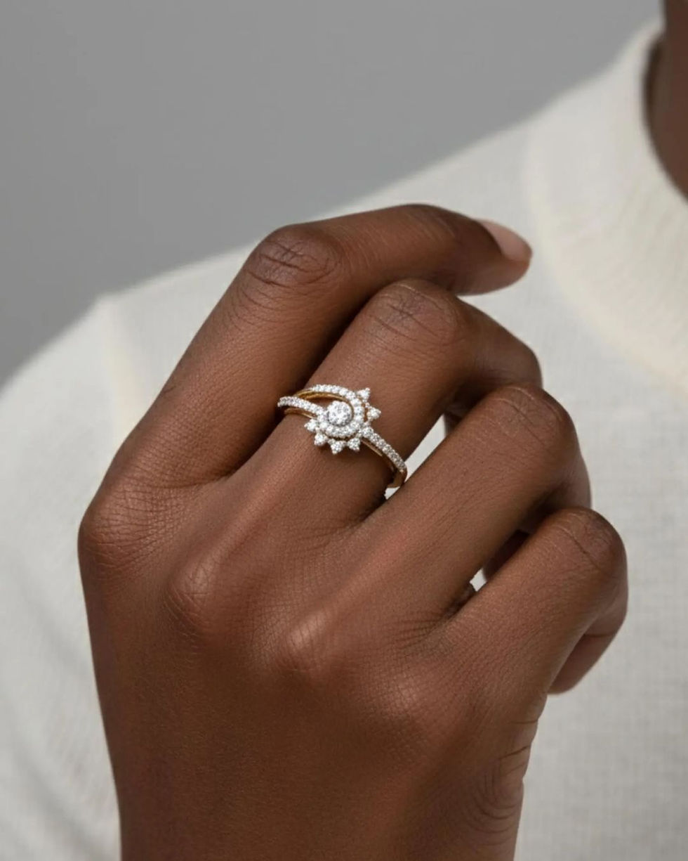 Thumbnail: diamond engagement ring gold jewelry