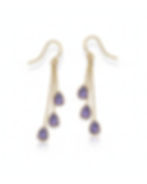 Tanzanite drop earrings in 14k gold