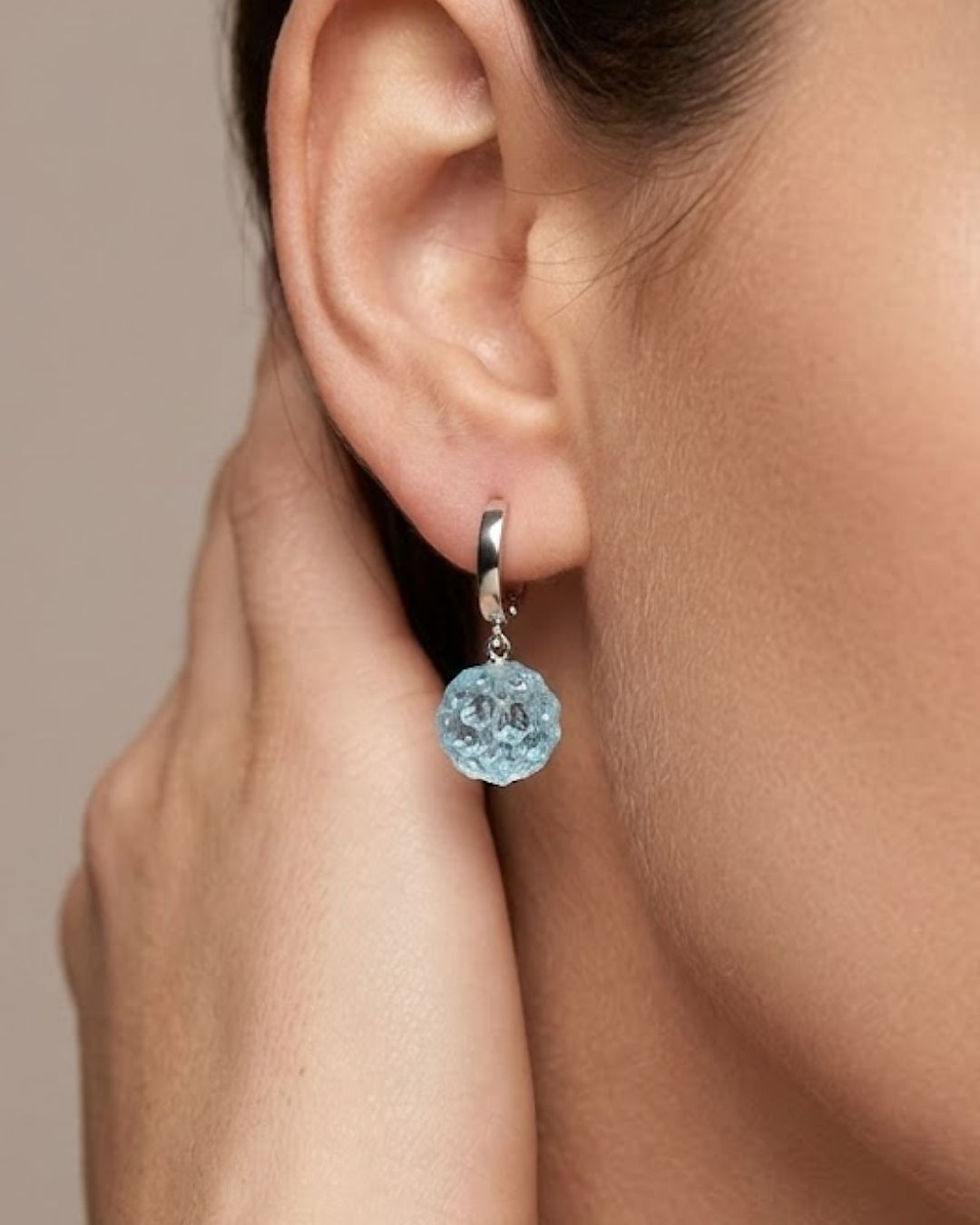 Thumbnail: everyday silver topaz earrings for girls