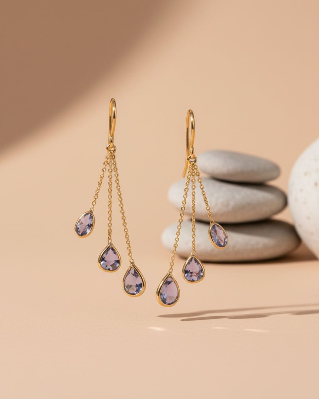 14k gold gemstone earrings for women