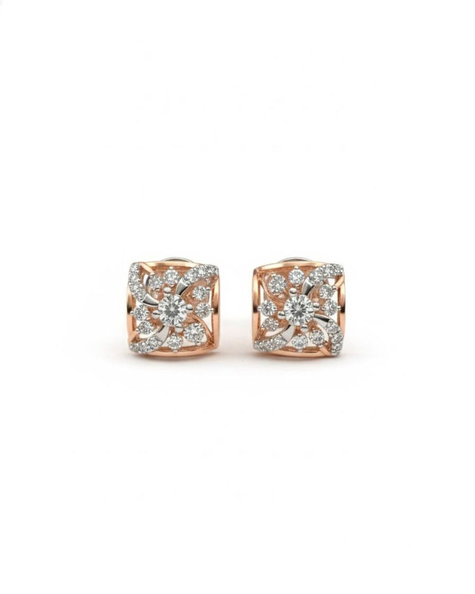 cushion cut diamond studs gold