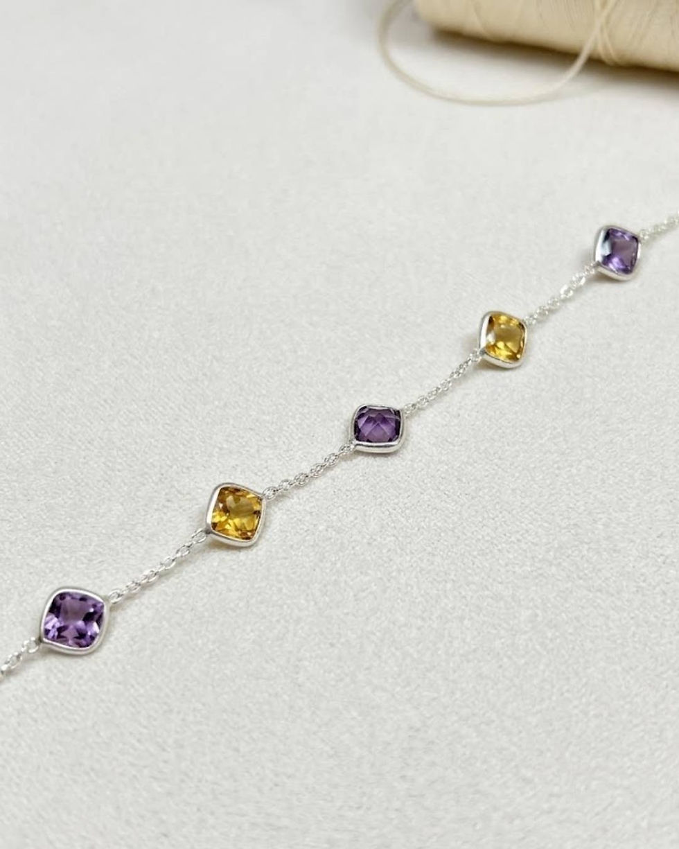 Thumbnail: colourful citrine amethyst bracelet